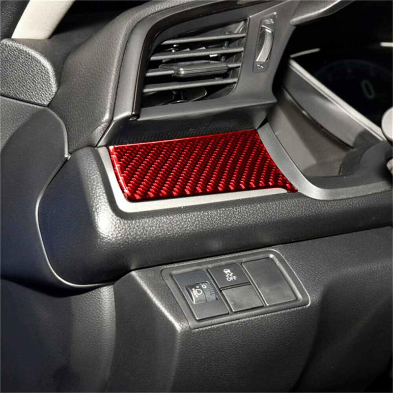 Firmly ABS Red Carbon Fiber Interior Dashboard Panel Cover Trim Decor Sticker For Honda Civic 10Th Gen 2016 2017 2018 2019 Parts