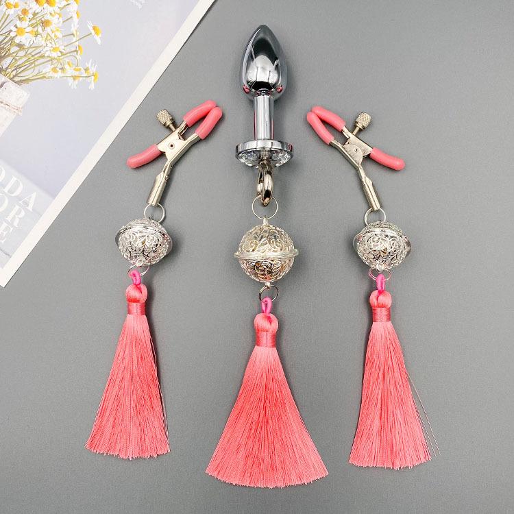 Tassel Palace: Wearable Nipple Clamps with Charms - Erotic SM Accessories for Women