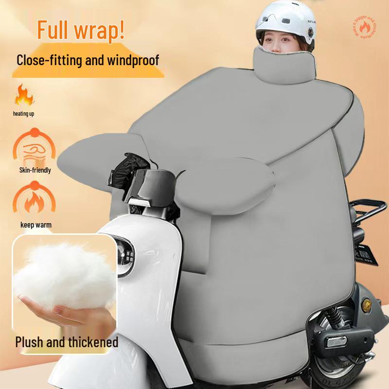 Thick Fleece-Lined PVC Windproof Winter Cover for Electric Vehicles & Motorcycles