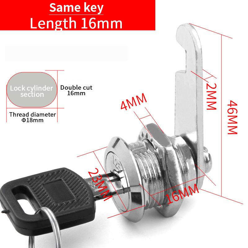 5 SETS Security Lock Metal Alloy Cylinder Cabinet Locker Cam Lock With 2 Keys Security Mailbox Lock Cabinet Drawer Cam Lock 18mm