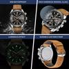 BY BENYAR Chronograph Analog 30M Wasserdicht Lederarmband Quarz Geschenk für Erhältlich in und Schwarz Herrenuhr, Widerstandsfähig, Schlicht, Stilvoll, Beliebt, Formell,