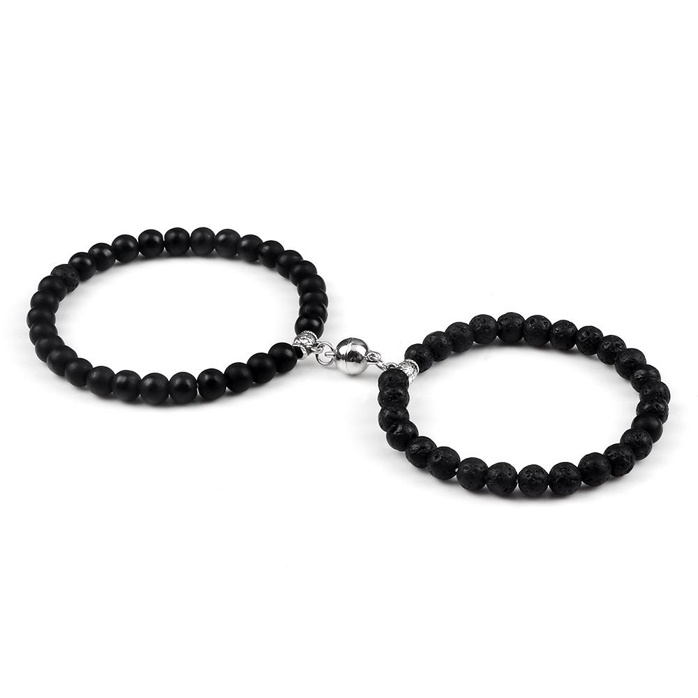 6mm Magnetic Couple Bracelets Set - Memorial Gift for Him & Her