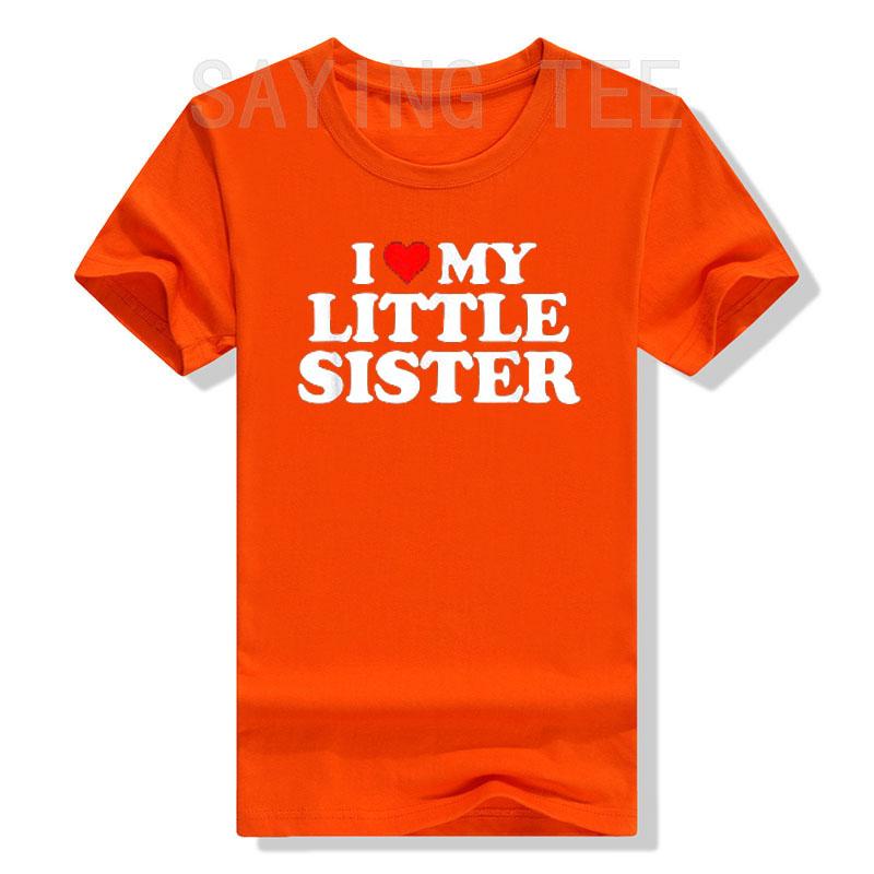 Ich Liebe Meine Schwester T-Shirt Ich Liebe Meine Kleine Schwester Grafik T-Shirt Oberteile Lustige Sprüche Buchstaben Gedruckte Outfits Familie Partnerlook Kleidung