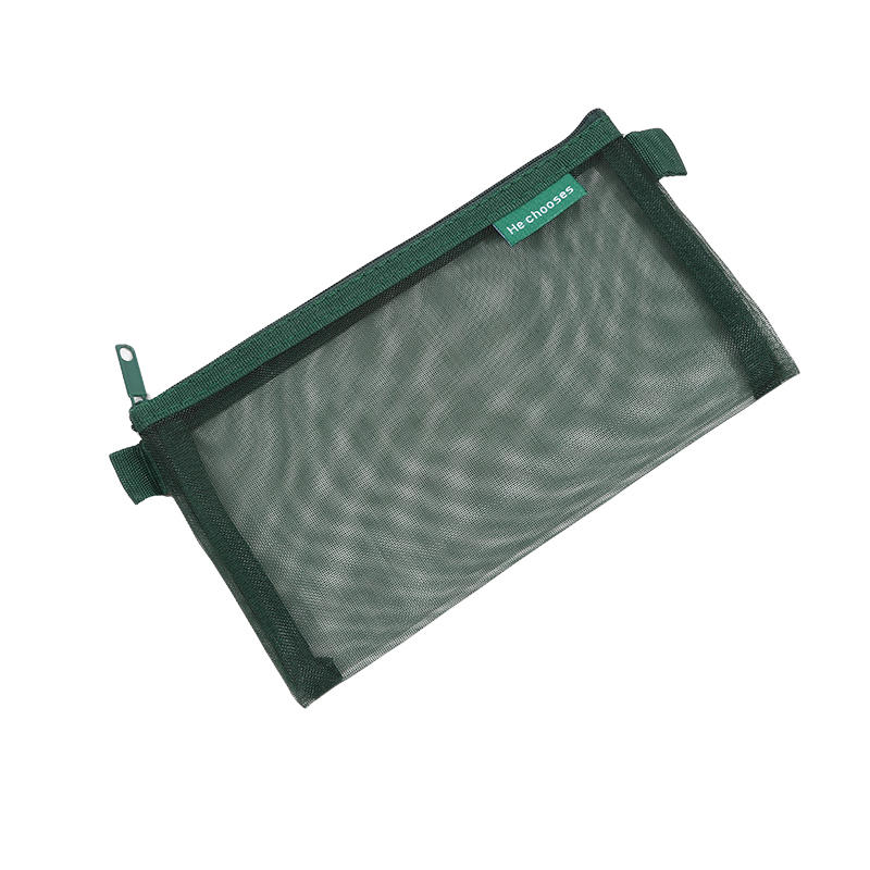 Simple Transparent Mesh Office Student Pencil Cases Nylon School Supplies Pen Box