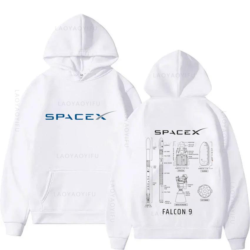 SpaceX Starship Blueprint Theme New Hoodies and Sweatshirts Hoody Graphic Men Hoodie Hooded Shirt Y2k Pullovers & Men's Clothing