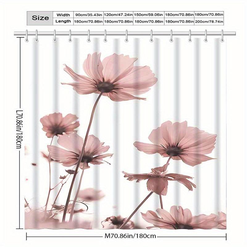 Waterproof And Mildew-Proof Shower Curtain Pastoral Style Flower Pattern Bathroom Curtain Thick And Durable Shower Curtain