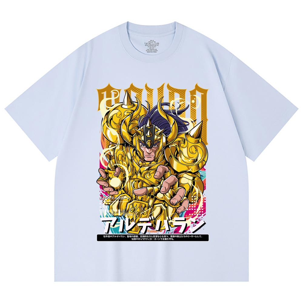 230 Gsm 100% Cotton Saint Seiya V27 Tauro Print Unisex Heavy Cotton T Shirt