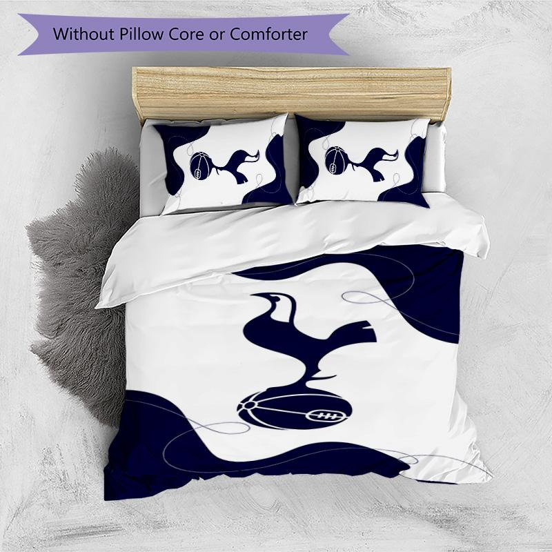 3pcs Tottenham Hotspur F.C pattern bedding set duvet cover set includes duvet cover &pillowcases,perfect all season bedroom decoration&gift