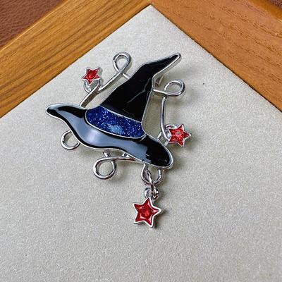 Enamel Magic Wizard Hat Brooch Women And Men Pin Halloween Jewelry Star Accessories High Quality New