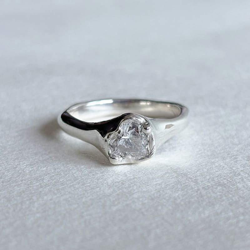 eveningbell [silver925] Wavy heart ring (silver)