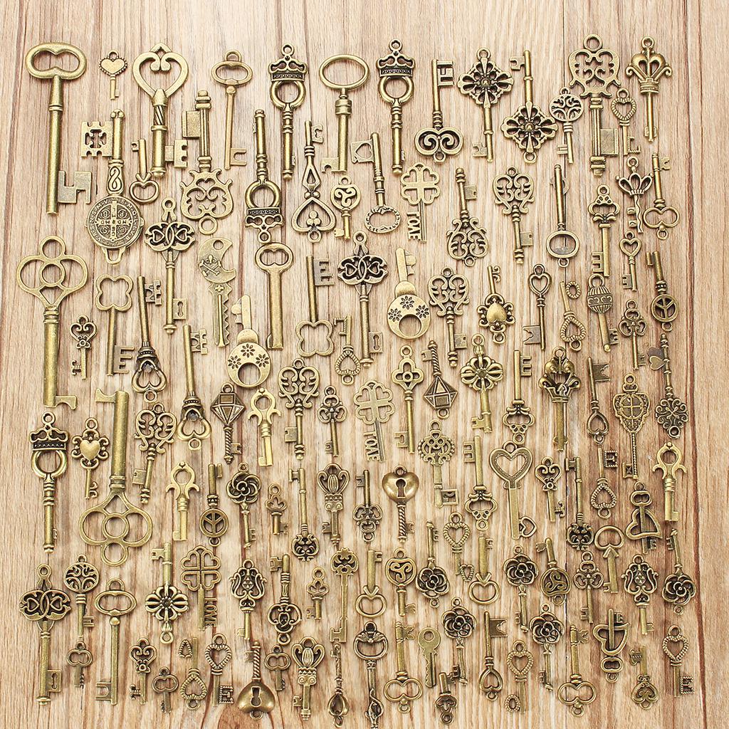 Set chiavi scheletro 125 pezzi vintage ciondoli misti stile antico