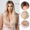 ALAN EATON Long Wave Platinum Blonde Synthetic Wigs Hairline Part Lace Wigs Natural Daily Wedding Hairstyle Wigs for White Women