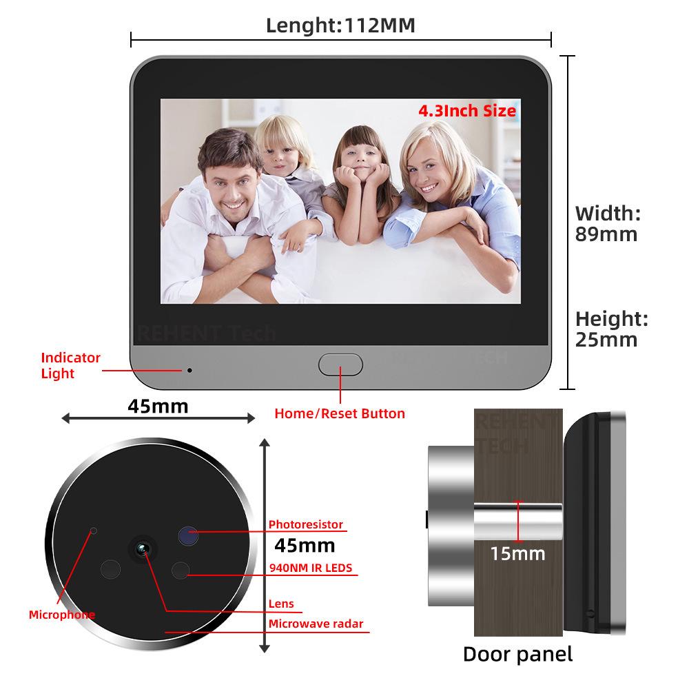 Intelligente 3MP Video-Türklingel: Diebstahlsicheres elektronisches Türspion mit Fernüberwachung