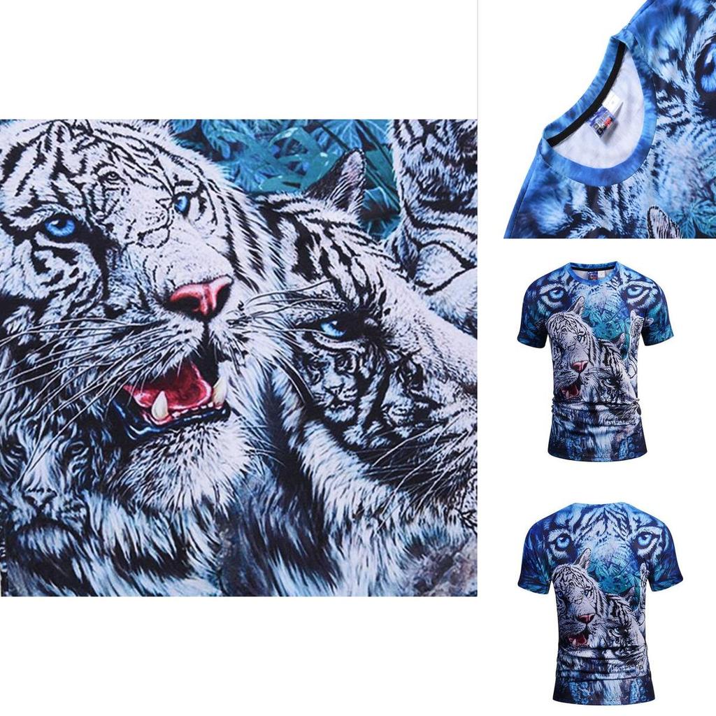 Versatile Short Sleeves Tiger Design T-shirt In Soft Cotton For All Seasons And Occasions