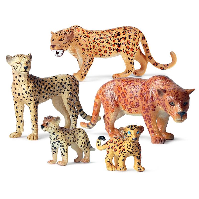 Wild Animal Figurine Set: Jaguar, Cheetah, African Leopard for Kids