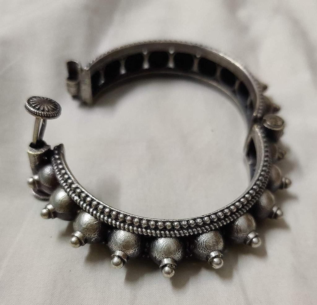 Fuschianet Accessories Brass Oxidized Bracelet Kada for Women and Girls