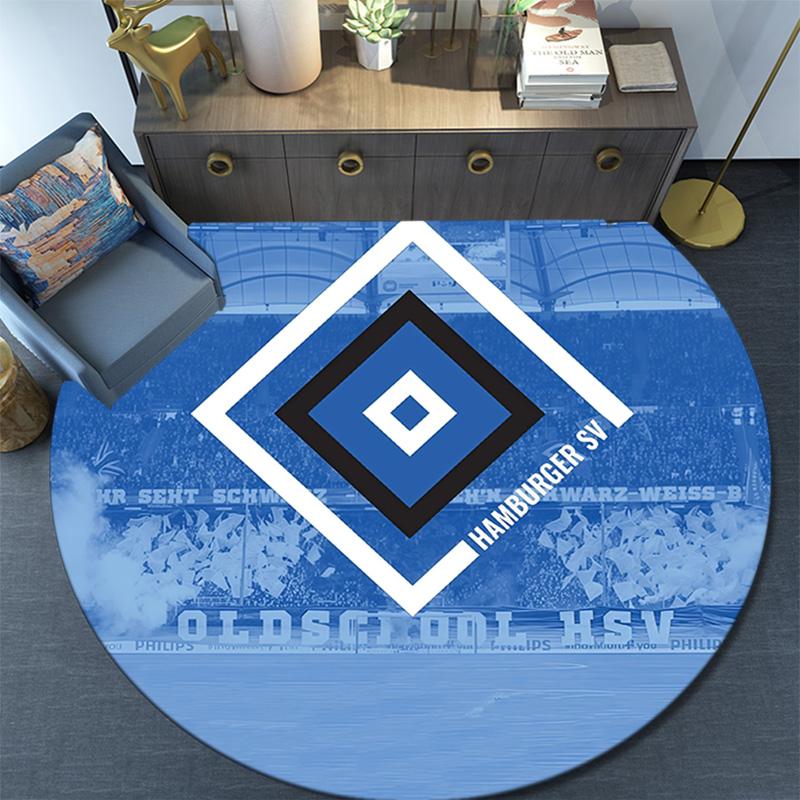 Hamburger SV Round Area Rug,Carpet Rug for Living Room Bedroom Sofa Playroom Decor,Non-slip Floor Mat