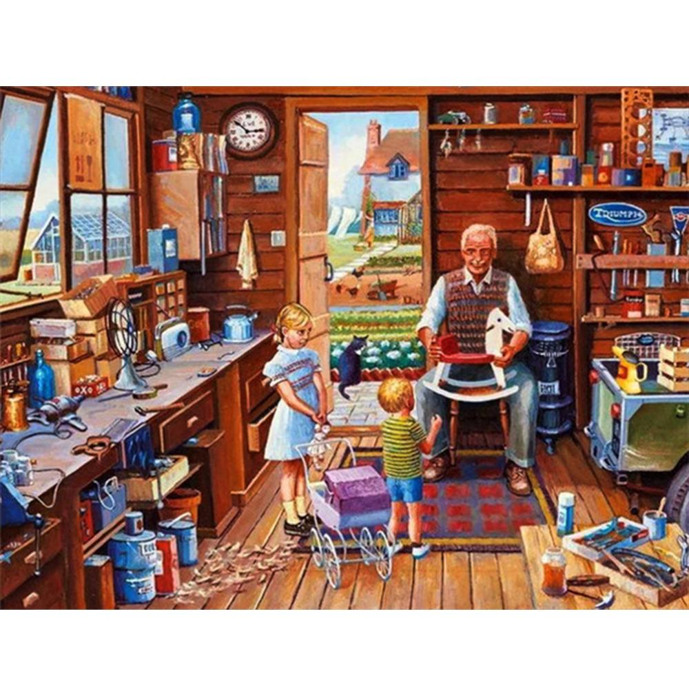 Full Square Diamond Painting House Craft Kit Sale 5D Diamond Embroidery Landscape Shop Art Rhinestone Decor For Home