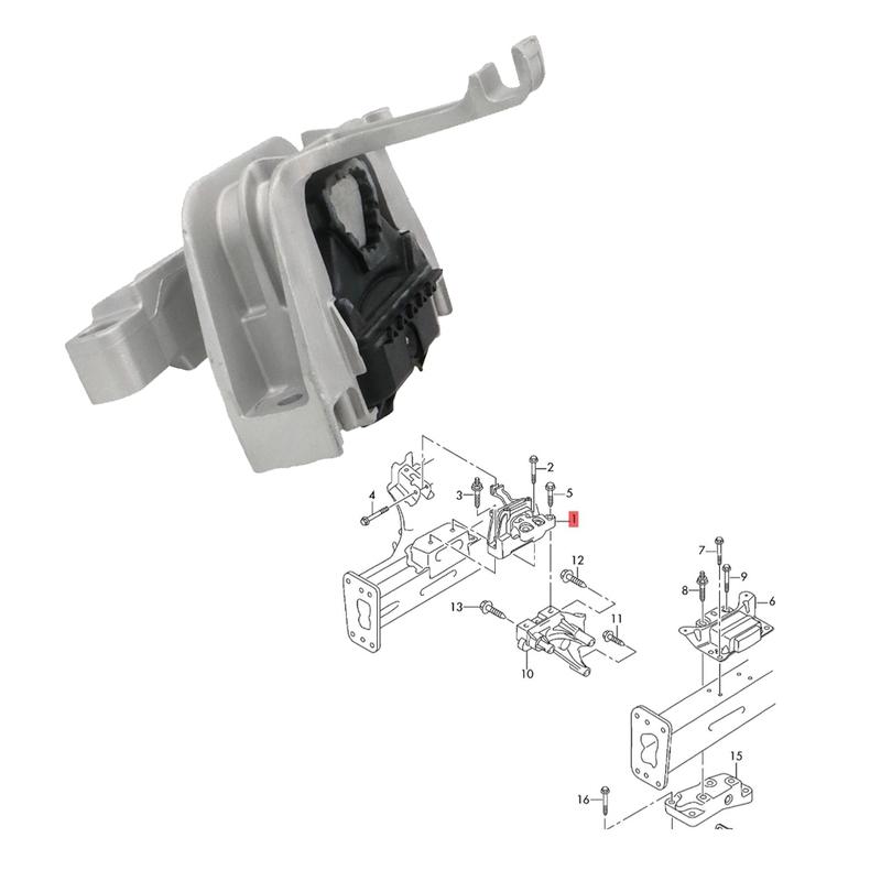 5QD199262 Engine Mount Motor Bracket For A3 S3 Q3 VW CC Lamando Touran 2016-2025 5QD 199 262 N 5Q0199262BE