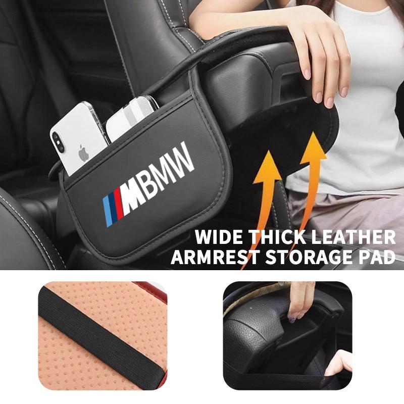 HVHE9 Leather Car Armrest Center Console Pad Auto Seat Arm Rest Mat For BMW Performance M E87 E30 E46 E28 F35 G20 E93 F20 X3 X