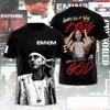 Round Neck 3D Rapper Eminem Printed T-shirts Casual Short Sleeved Men's T-shirts - Soft Medium Stretch Polyester Fabric Summer Relaxed Fit Clothing