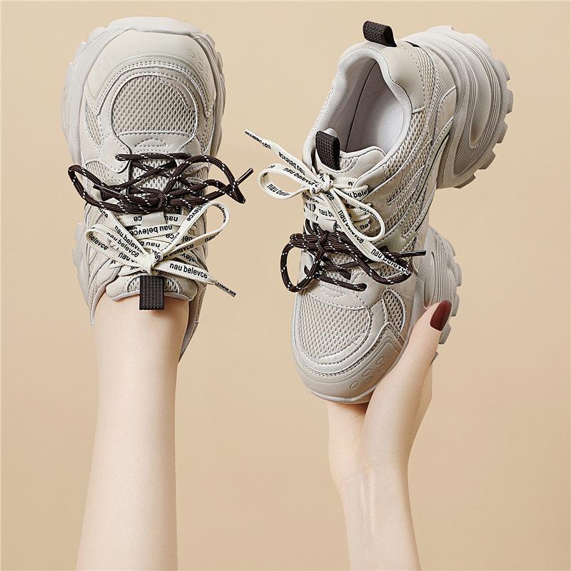 

Daddy shoes small muffin thick-soled cm non-slip mesh versatile trend sports and leisure silver height-increasing women s shoes 34