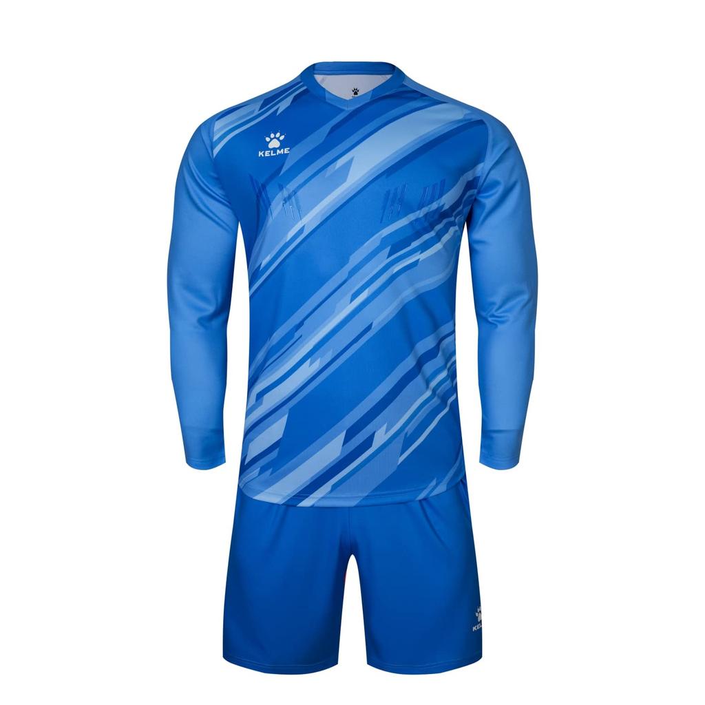 Kelme Men's Goalkeeper Jersey Set, Long Sleeve Shirt and Pants, Soccer Goalkeeper Training Wear, Unisex, Pro Set, Blue, Size M
