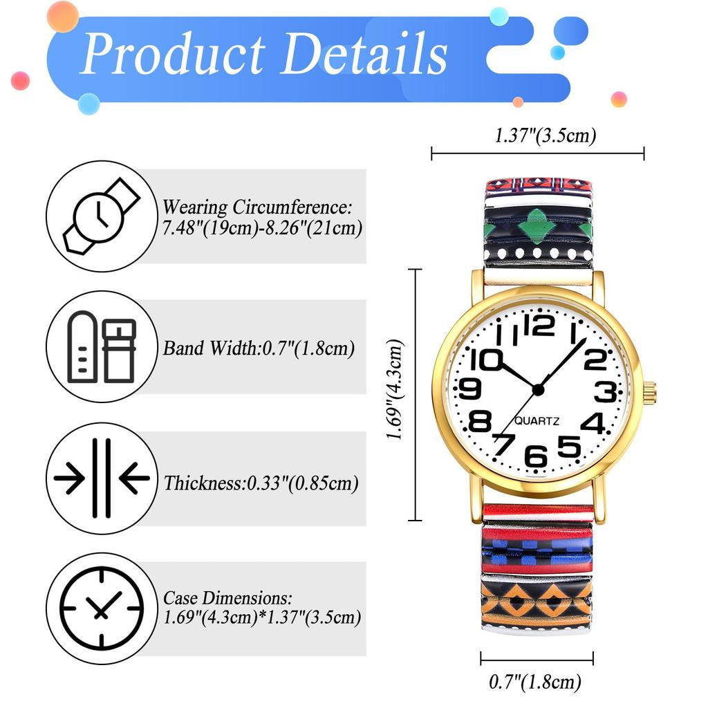 Women's Watch Cute Bohemian Style Stretch Band Fashionable Analog Display Free Size Stainless Steel Band Waterproof Quartz Watch Fashion Accessory -