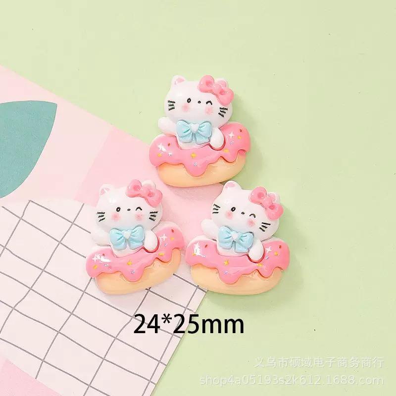10 Pcs New Kawaii Cartoon Cute Brightnoodles Popcorn Cat Series Flatback Resin Diy Miniatures Scrapbook Decor Craftsa144