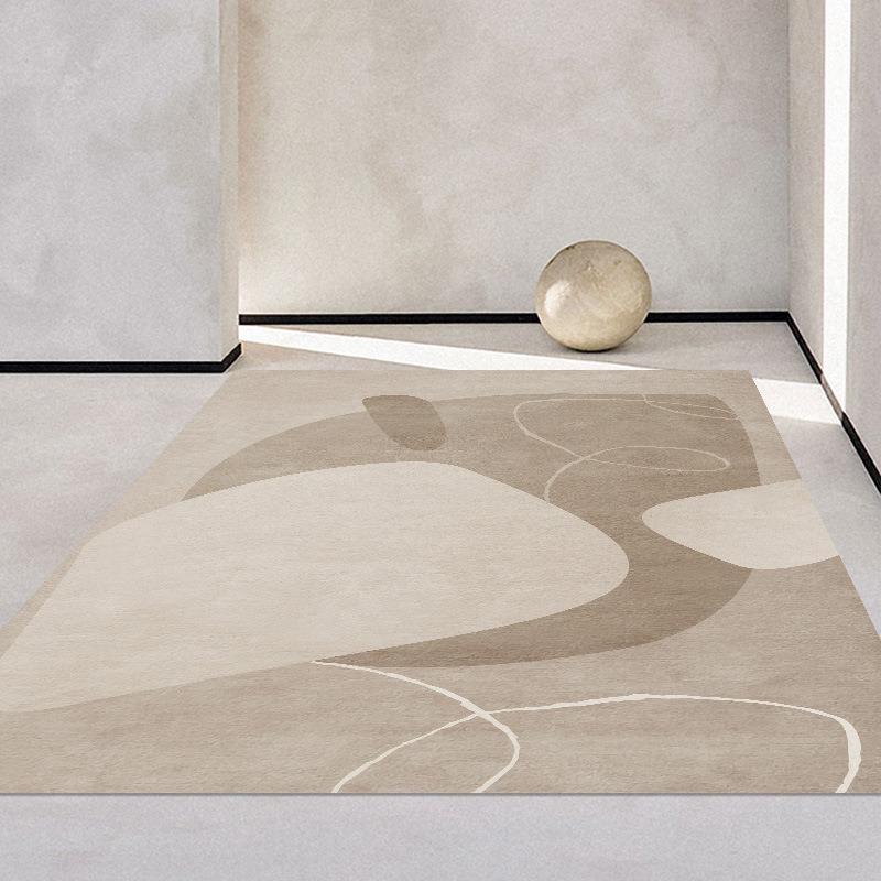 Simple Color Blocks Print Large Area Rug Non-Slip Wear-resistant Carpet for Living Room Bedroom Soft Floor Mat Home Decoration