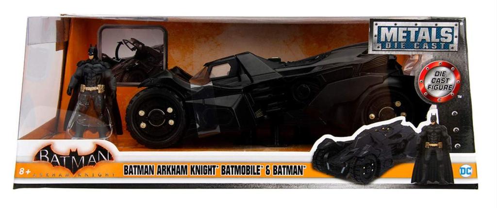 2015 Batmobile Arkham Knight black with Diecast Batman Figure 1/24