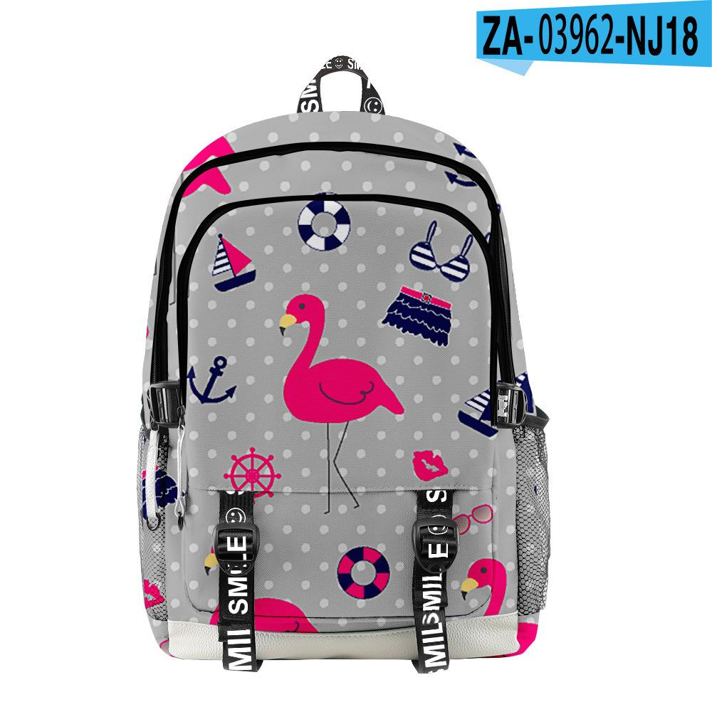 Classic Novelty Cool Flamingo 3D Print Student School Bags Unisex Oxford Waterproof Notebook Multifunction Travel Backpacks