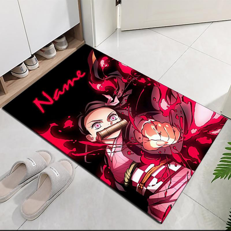 Custom Name Demon Slayer Printed Carpet, for Office Chair Living Room Bedroom Kitchen Room Decor Gifts.