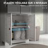 Dreiteilige Badezimmer-Aufbewahrungseinheit, mit Regal, Schubladen & Schrank - Weiß