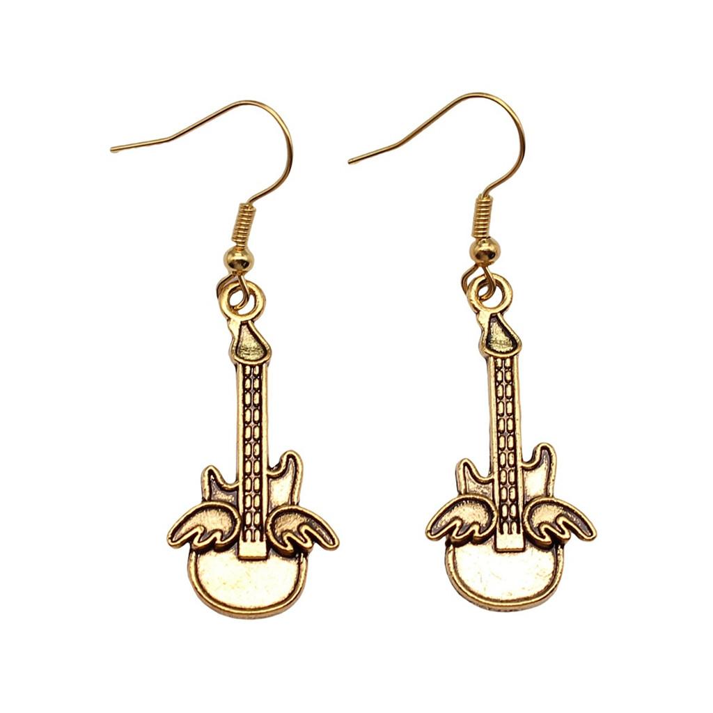 Electric Guitar Dangle Earrings Rock Music Themed Jewelry For Women