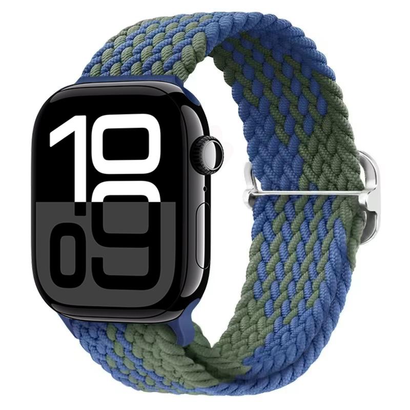 Nylon Braided Loop Band for Apple Watch Ultra/2 49mm 10 9 8 7 46mm 45mm 41mm 6 5 4 SE 44mm 40mm Elastic Strap for iWatch 3 42mm