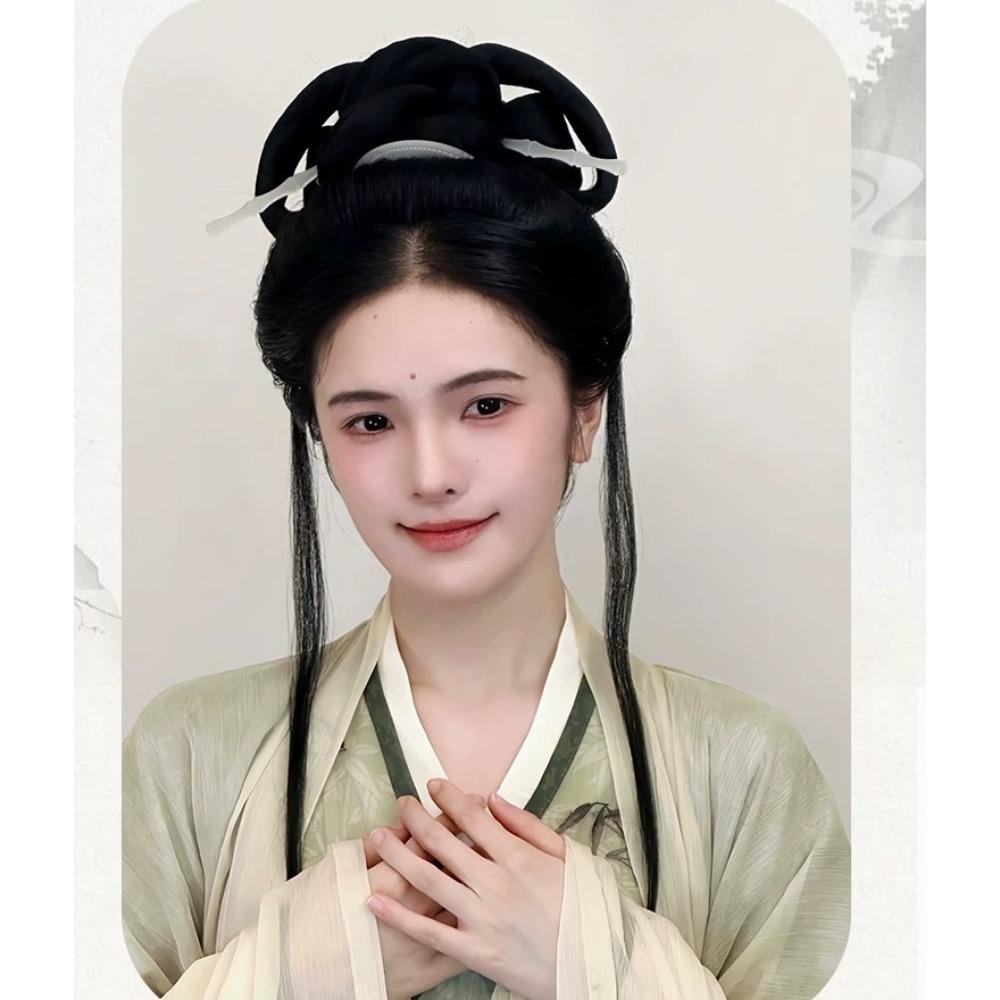Kopfschmuck Antik Haarknoten Vintage Chinesisch Antiker Chignon Retro Hanfu Perücke Stirnband Täglich