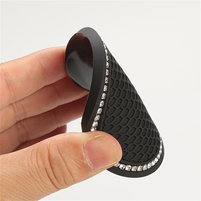 2pcs 7cm Non-slip Car Water Cup Pad Crystal Rhinestone Rubber Mat For Bottle Holder Coaster Auto Interior Anti-skid Cup Holders