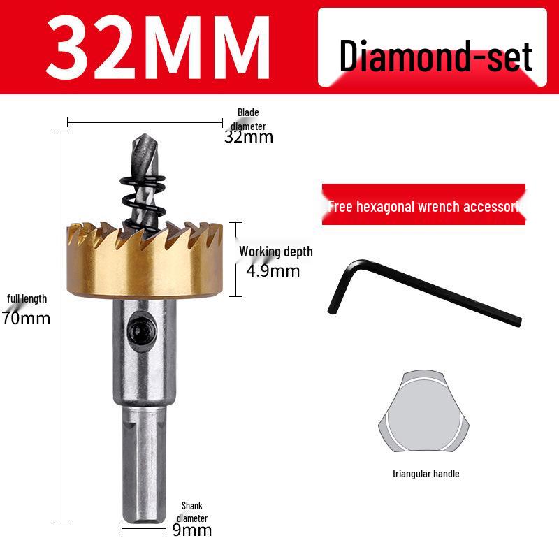 Cobalt Titanium-plated High-speed Steel Hole Saw Drill Bit for Metal and Aluminum