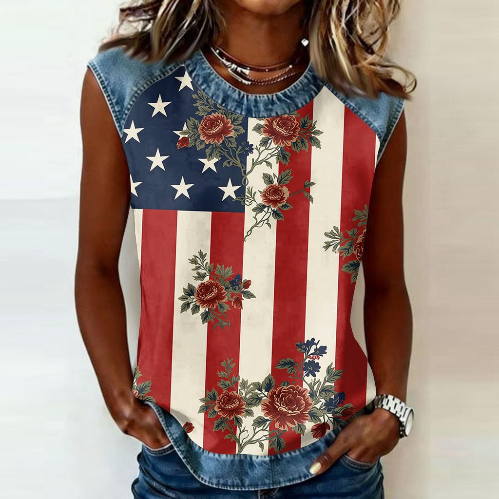 Camiseta informal de manga larga para mujer con cuello redondo y estampado