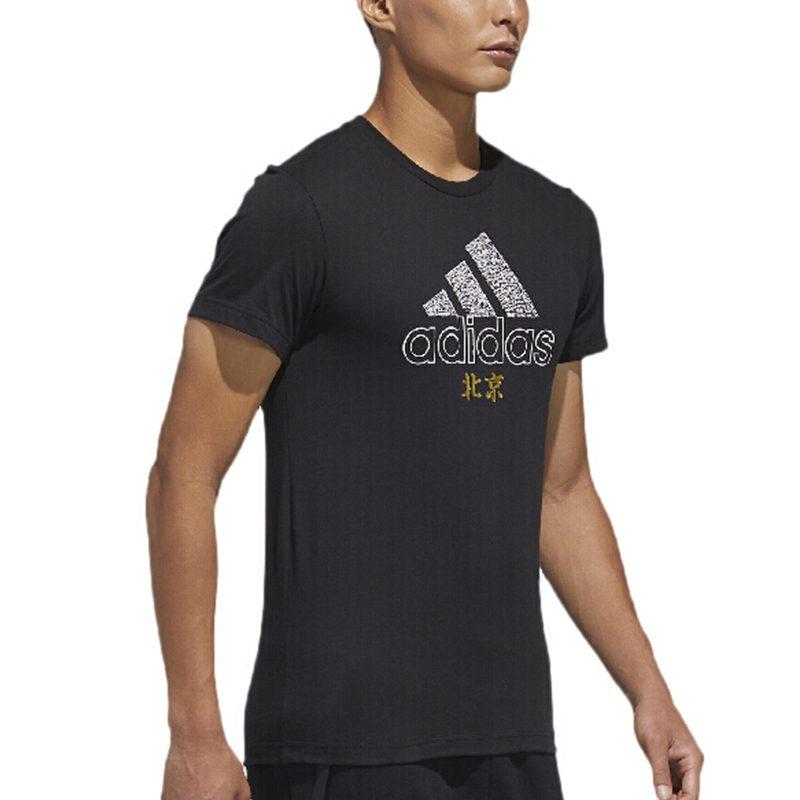 Adidas T Shirts Unisex Black Crew Neck Moderate Straight Fit GK4658