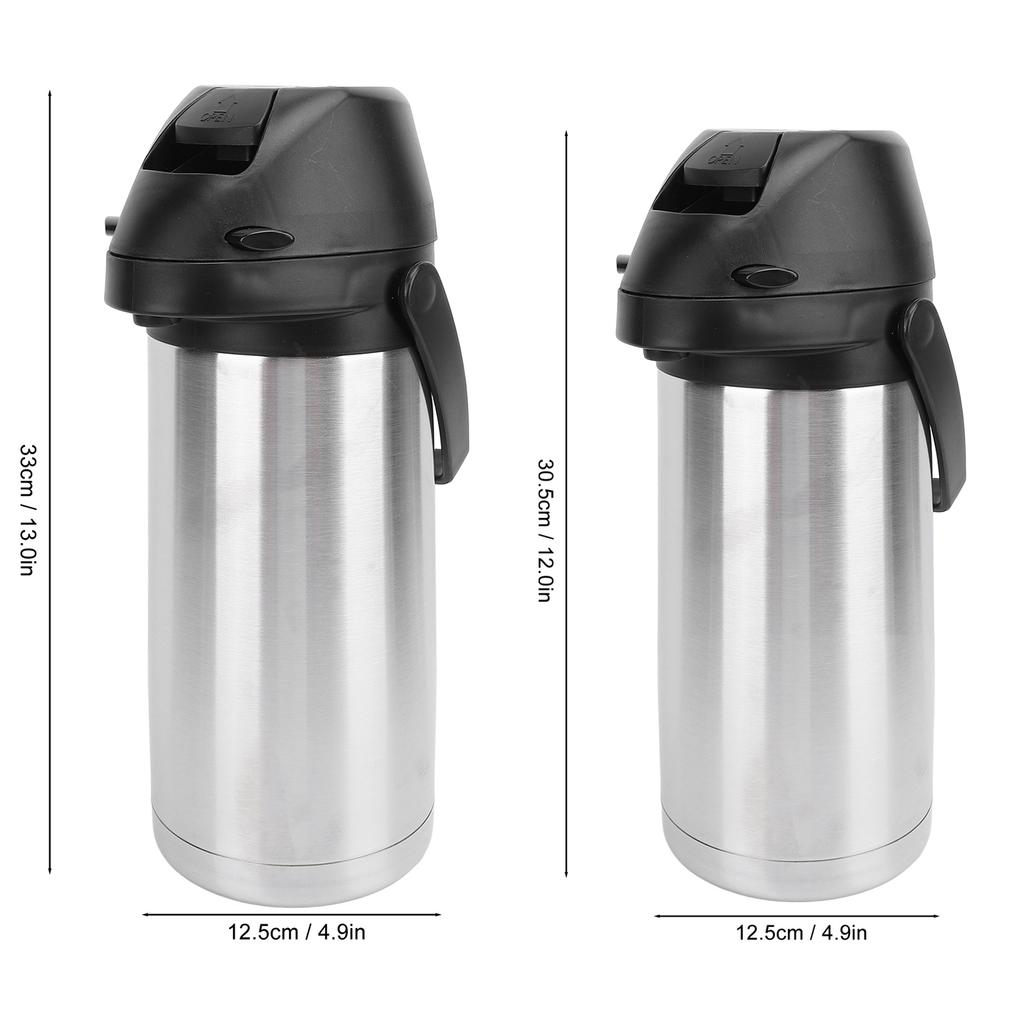 1.6L/1.9L Coffee Dispenser with Pump Insulated Stainless Steel Thermal Beverage Dispenser For Hot Cold Water Party Drinks
