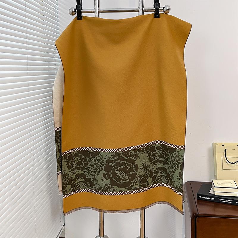 Winter Two-Sided Ethnic Style Cashmere Jacquard Scarves High Quality Women Thicken Wrap Shawl Ladies Wool Pashmina Scarf
