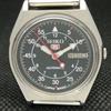 POUŽÍVANÉ VINTAGE SEIKO 5 AUTOMATIC 6309A JAPONSKÉ PÁNSKE D/D ČIERNE HODINKY 608i-a316911-2