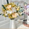 Immortal Rose & Eucalyptus Bouquet: Dried Hydrangea, Baby's Breath, Crystal Grass for Home Decoration & Living Room Arrangement