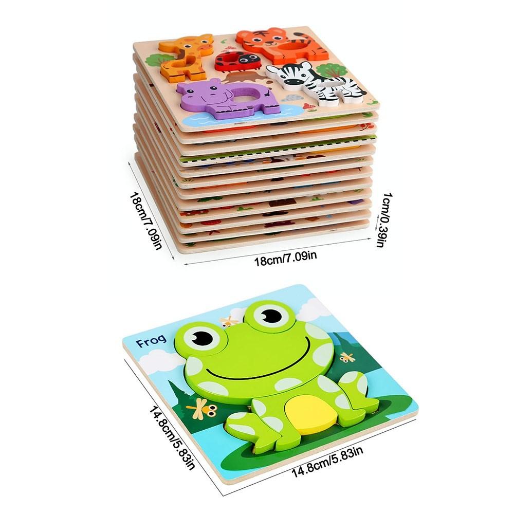 Safe Animals Cognitive Jigsaw Puzzle 3D Intelligence Puzzle Toys Children Educational Toys