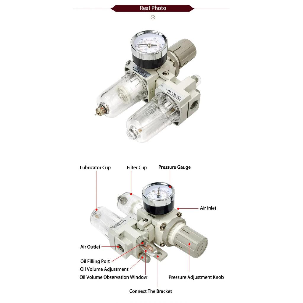AC2010-02 Compressor Filter Manual Drainage Supply Air Filters Pump Moisture Pneumatic Pressure Regulator Oil Separator