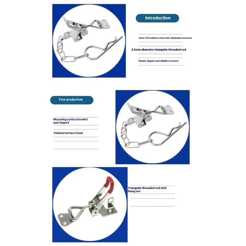 Locking Latches Toggle Latches Clamp For Boat Yacht RVs Storage Compartments Corrosion Resistant Safety Security Hardware
