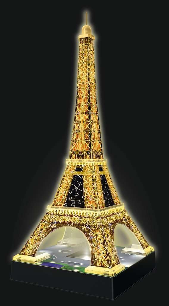 Ravensburger 3D Puzzle Eiffel Tower Night Edition 216 Pieces Finished Height 47cm 12579 1 Recommended 3D Gift Size Age 12+ [Puzzle, Puzzle,