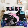 Mermaid Beautiful Rainbow Bedding Set Polyester Duvet Cover Set Single Full Twin Queen Comforter Sets for Girls Women Bed Linen